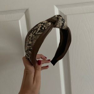 Anthro brown knot python headband